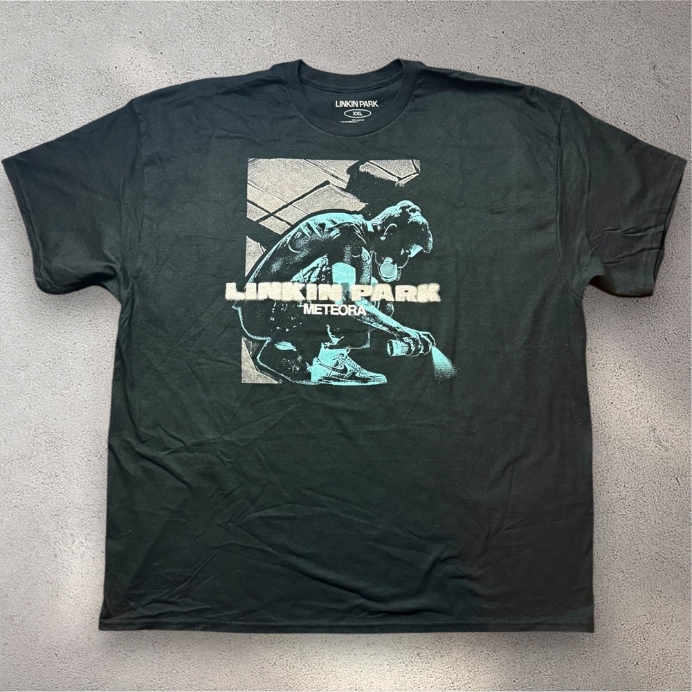 Linkin Park Meteora Album Graphic T-Shirt Mens XXL Black Band Tee Ceremony Roses